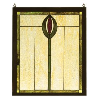 Meyda Tiffany Nautical Spear Wood Frame Stained Glass Window