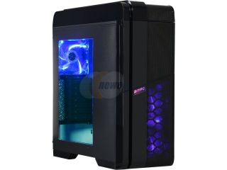 DIYPC S280 BK Black USB 3.0 ATX Mid Tower Gaming Computer Case with 3 x 120mm LED Blue Fans (2 x Front, 1 x Rear), Fan Controller