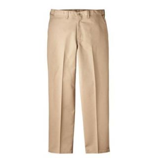 Dickies Regular Fit 44 in. x 32 in. Polyester Flat Front Comfort Waist Multi Use Pocket Pant Khaki 7113738KH44 32