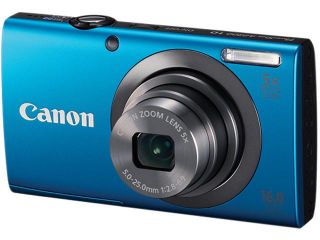 Canon PowerShot A2300 Blue 16.0 MP 5X Optical Zoom 28mm Wide Angle Digital Camera