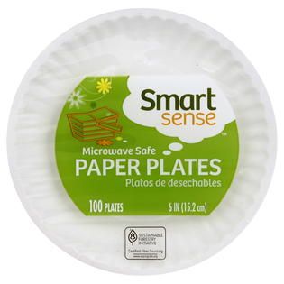 Smart Sense  Paper Plates, 6 Inch, 100 plates