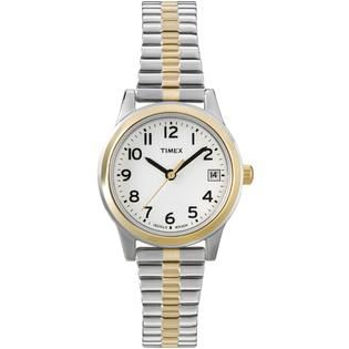 Timex Two Tone Watch with White Dial   Jewelry   Watches   Womens