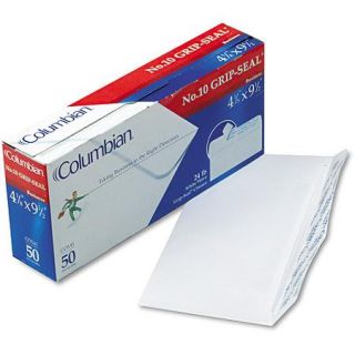 Columbian Grip Seal Business Envelopes,#10, White Wove, 50/Box