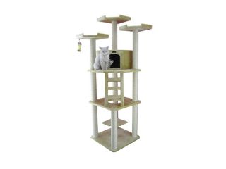 Armarkat 80" Wooden Step Pet Cat Tower Tree Condo Scratcher Furniture Post Play Kitten House Beige