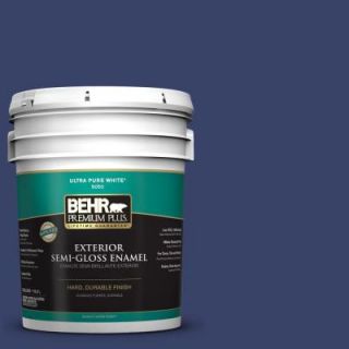 BEHR Premium Plus 5 gal. #S H 620 Midnight Sky Semi Gloss Enamel Exterior Paint 534005