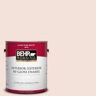 BEHR Premium Plus 1 gal. #RD W12 Soft Sunrise Hi Gloss Enamel Interior/Exterior Paint 805001
