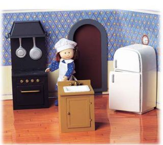 Madeline Doll House Stove, Sink and Refrigerator —