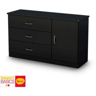 South Shore Smart Basics 3 Drawer Dresser with Door, Multiple Finishes