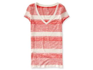 Aeropostale Womens Faded Stripe Graphic T Shirt 463 XS
