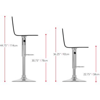 dCOR design Adjustable Height Swivel Bar Stool with Cushion