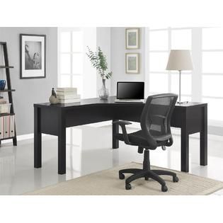 Dorel Home Furnishings Princeton Espresso L Desk for Home Office