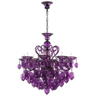 Filament Design Prospect 8 Light Purple Incandescent Ceiling Chandelier 02996
