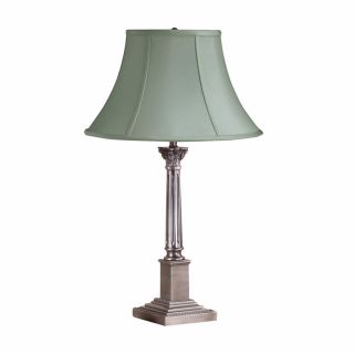 Cascadia Lighting 22.13 in Antique Pewter Indoor Table Lamp with Fabric Shade