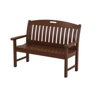 POLYWOOD Nautical 48 in. Mahogany Patio Bench NB48MA