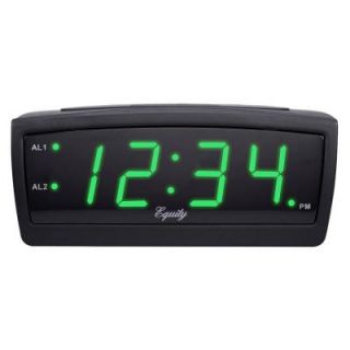 Equity by La Crosse Green LED 0.9 in. Digital Alarm Clock 30229