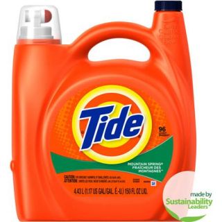 Tide Mountain Spring Scent Liquid Laundry Detergent, 96 Loads 150 oz