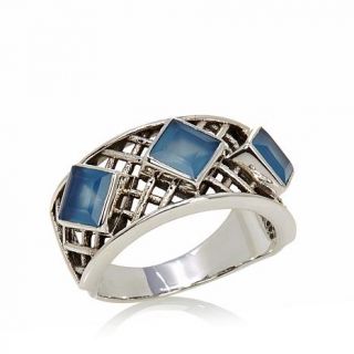 Nicky Butler Square Gemstone Sterling Silver Openwork Band Ring   7719681