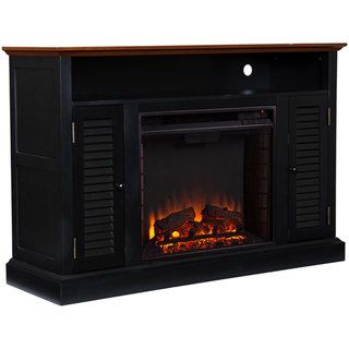Upton Home Herschel Black Media Console Fireplace   Shopping