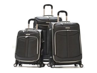 Olympia Tuscany 3 Piece Expandable Outdoor Travel Rolling Luggage Suitcase Set in Black