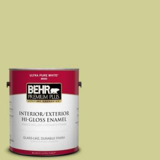 BEHR Premium Plus 1 gal. #M340 4 Wasabi Hi Gloss Enamel Interior/Exterior Paint 840001