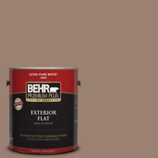 BEHR Premium Plus 1 gal. #N190 5 Frontier Brown Flat Exterior Paint 440001