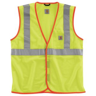 Carhartt High-Visibility Class 2 Mesh Safety Vest — Bright Lime, Regular Style, Model# V043