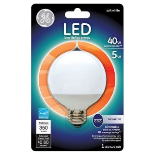 GE LED 40 Watt G25 Light Bulb   Soft White, White Bulb