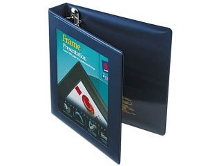 Avery 68059 Framed View Binder With One Touch Locking EZD Rings, 1 1/2" Capacity, Navy Blue