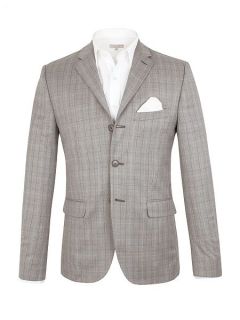 Alexandre of England Check Tailored Fit Jacket Grey