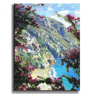 The Amalfi Coast Positano Stretched Canvas Art   Shopping