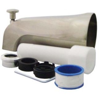 PartsmasterPro Universal Tub Spout with Diverter in Brushed Nickel 58243