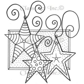Class Act 1793876 Cling Mounted Rubber Stamp Three Stars