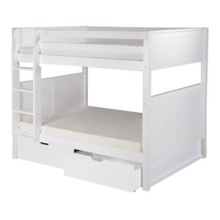 Camaflexi Full over Full Bunk Bed with Drawers and Panel Headboard