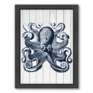 Wood Vintage Octopuss Framed Graphic Art