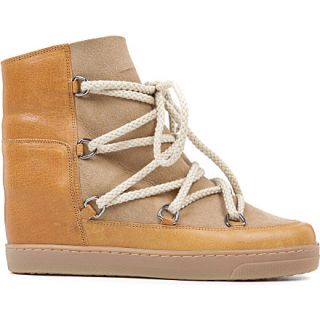 ISABEL MARANT   Nowles suede and leather shearling lined ankle boots