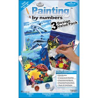 Royal Brush 638678 Paint By Number Kit 8 3/4 inch X 11 1/2 inch 3 Pack  Junior Sm