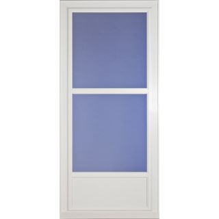 LARSON Tradewinds Selection White Mid View Tempered Glass Aluminum Retractable Screen Storm Door (Common 36 in x 81 in; Actual 35.75 in x 79.75 in)