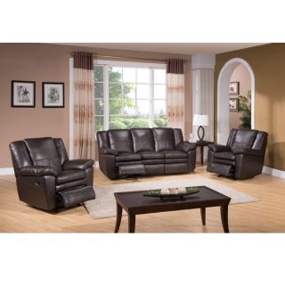 Dylan Brown Top Grain Leather Reclining Sofa, Loveseat and Recliner