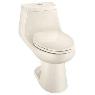 Glacier Bay 1 piece 1.1 GPF/1.6 GPF High Efficiency Dual Flush Elongated All in One Toilet in Biscuit N2420 BISC