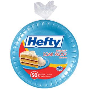 Hefty Soak Proof Colors 8.875 In Foam Plates 50 CT BAG   Food