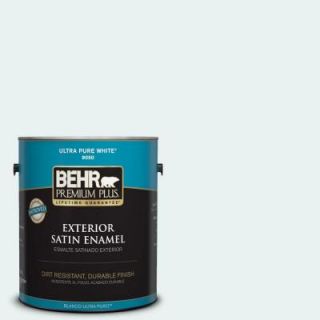 BEHR Premium Plus 1 gal. #W B 520 Glacial Tint Satin Enamel Exterior Paint 905001