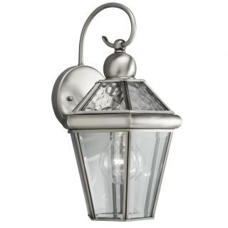 Transitional 1 light Outdoor Antique Pewter Wall Fixture  