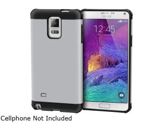 rooCASE Silver Exec Tough Hybrid PC/TPU Case Cover for Galaxy Note 4 RCNOTE4ETSI