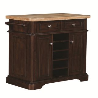 Tresanti Fontaine Roasted Cherry Rectangular Kitchen Cart