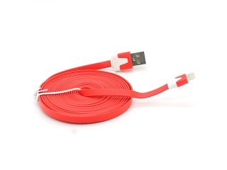 Double Color 10 Feet 3M Extra Long Flat 8 Pin to USB Data Sync Charging Cable Charger Cord Wire for iPhone 5 5s 5c 6 6Plus iPod Touch Nano 7th Gen iPad Mini 4 5 Pink Color