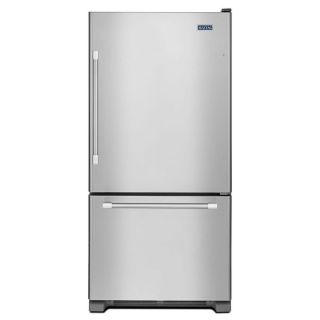 Maytag 18.7 cu ft Bottom Freezer Refrigerator with Single Ice Maker (Stainless Steel) ENERGY STAR