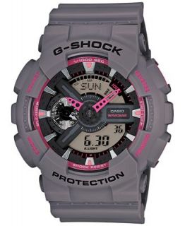 Shock Mens Analog Digital XL Gray Resin Strap Watch 55x51mm GA110TS