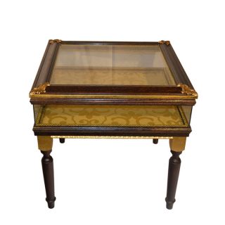 Authentic Hand Made Gold Glass Shadow Box Table