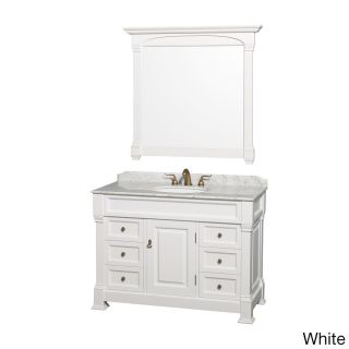 Andover Single 48 inch White Bathroom Vanity and Mirror  