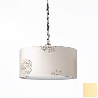 Cascadia Lighting Daisy Field 13.75 in W Brushed Nickel Pendant Light with Fabric Shade